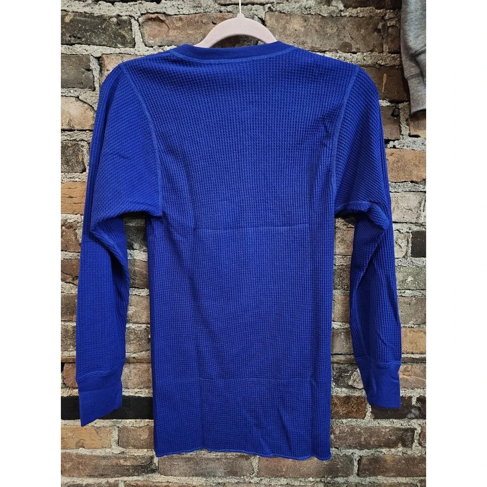 Vintage‎ Gitano Thermal Shirt Mens Medium Blue Waffle Henley Long Johns USA 80s